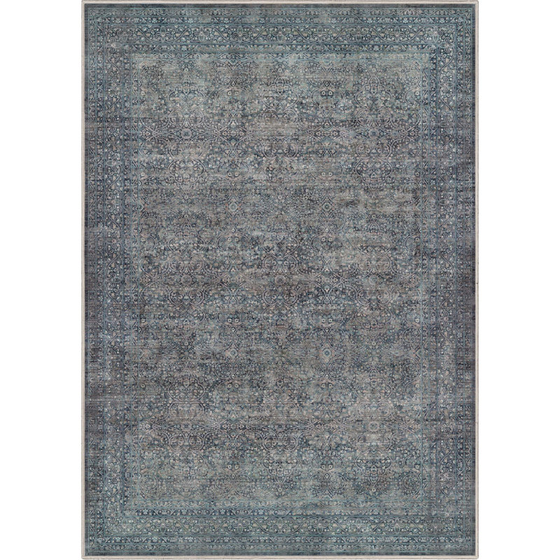  Tapis persan oriental bleu Asha Juliette, Rectangle 6 pi x 9 pi