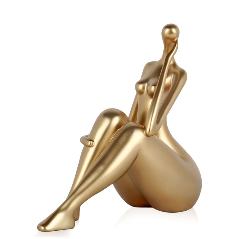 People Statue, Gold, 26.5cm H x 27cm W x 13cm D