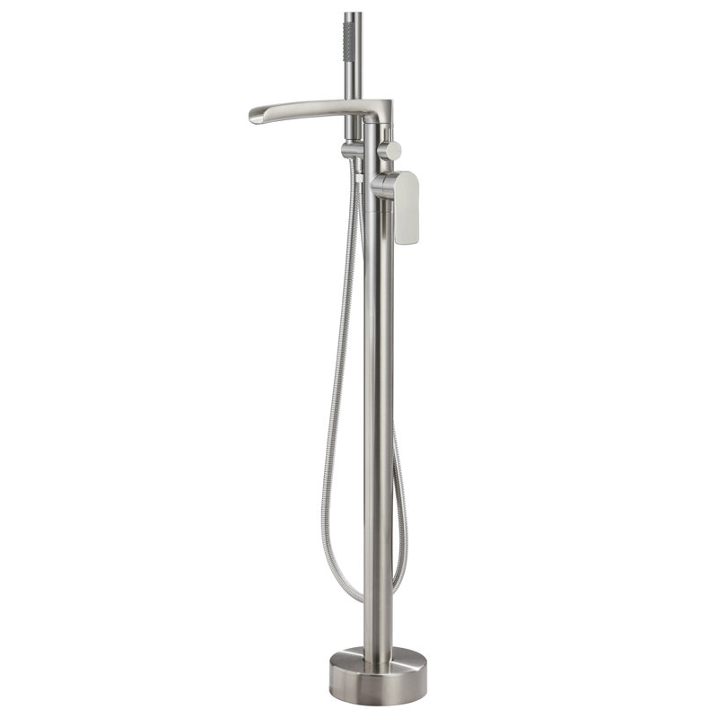 Topcraft Freestanding Bathtub Faucet with Handheld Showerhead, Brushed Nickel