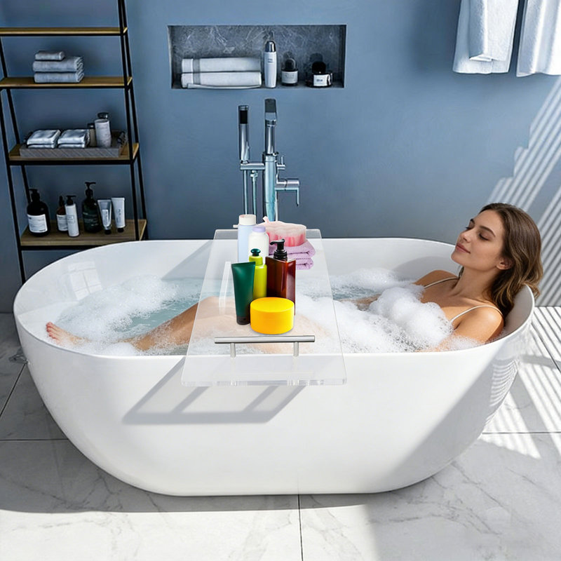 Plateau de baignoire moderne en acrylique transparent pour salle de bain spa et maison
