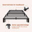 Structure de lit simple, structure de lit plateforme en métal robuste avec support et lattes en fer durable, aucun sommier requis, aucune vis requise, supportant jusqu'à 800 lb