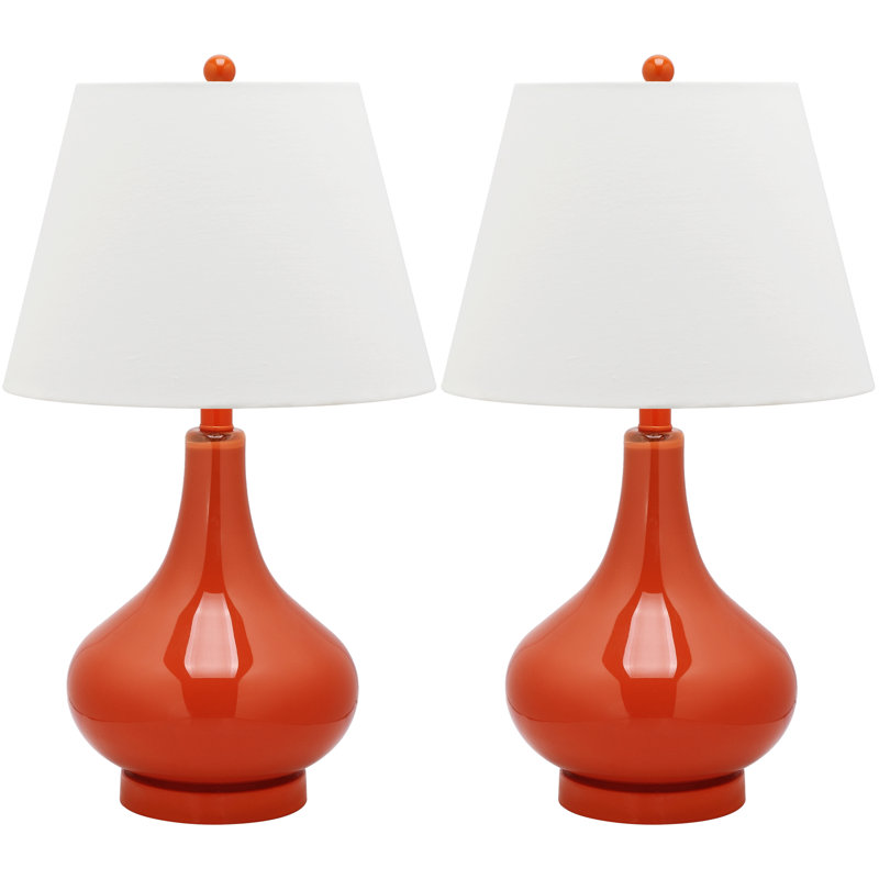 Akeim Glass Table Lamp, Blood Orange