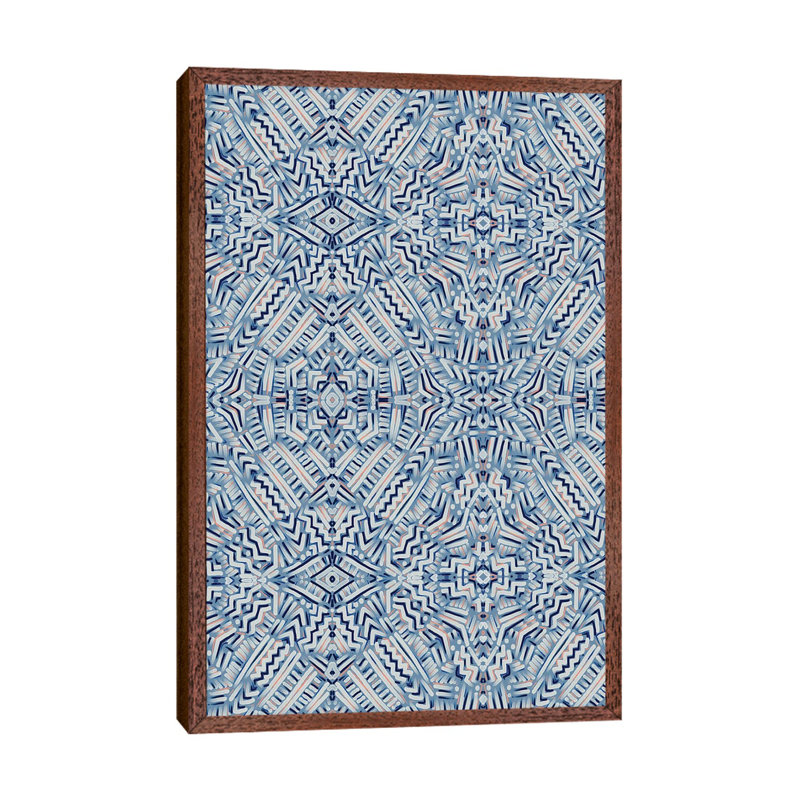Clandestine Blue - Print on Canvas, 101.6 cm H x 66.04 cm W, Brown Framed