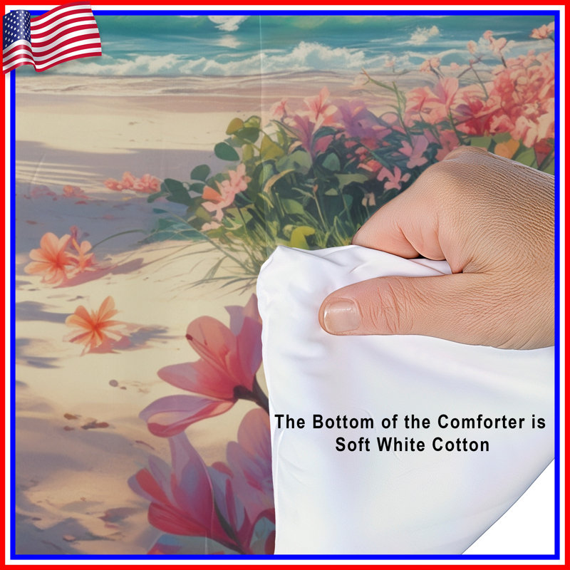 Tropical Beach Scene Comforter, Twin