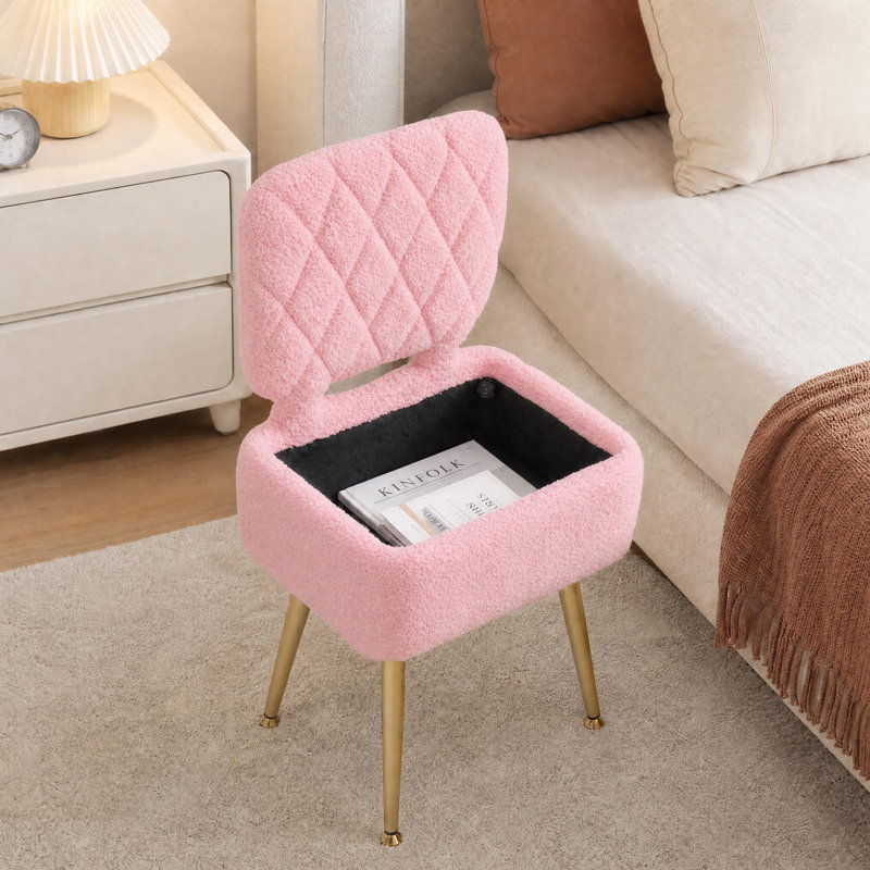 Upholstered Fabric Lounge Chair, Pink
