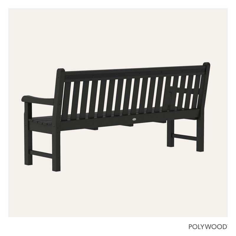 POLYWOOD Rockford Bench, Black, 35.25" H x 72" W x 24" D
