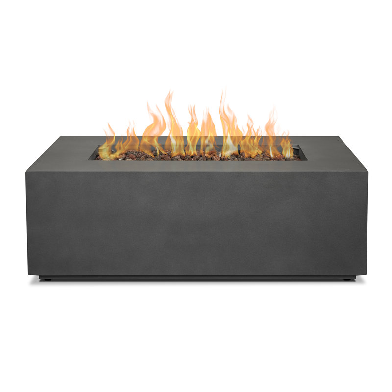 AEGEAN Propane / Natural Gas Outdoor Fire Pit Table, 14.5" H x 41.75" W x 26" D, Weathered Slate