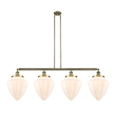 Bullet - 4 Light - 50 inch - Antique Brass - Stem Hung - Adjustable Island Light
