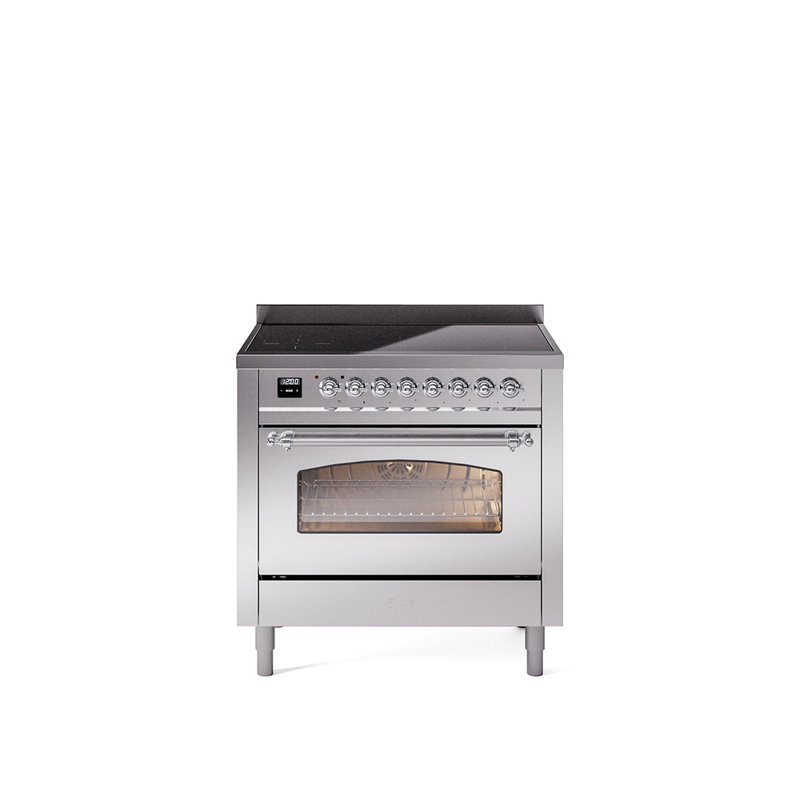 ILVE Nostalgie II 36 in Induction Range, Stainless Steel/Chrome