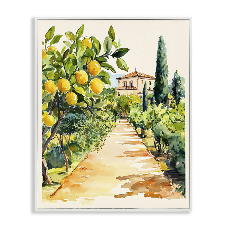 «Lemon Grove Pathway», estampe numérique, design par LSR Design Studio, 14 X 11, Encadrement giclée blanc côtier