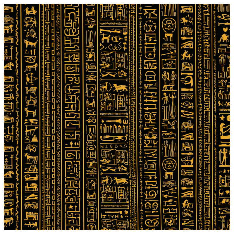 Gold Egyptian Hieroglyphs Blankets, 50in W x 60in H