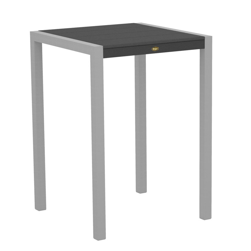 Table de bar POLYWOOD Surf City, 30 po x 30 po, Argent texturé / Pierre angulaire