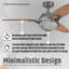 Nickel brossé 46 po Arcadia Ventilateur de plafond intérieur avec pales réversibles en hêtre / érable vieilli et télécommande