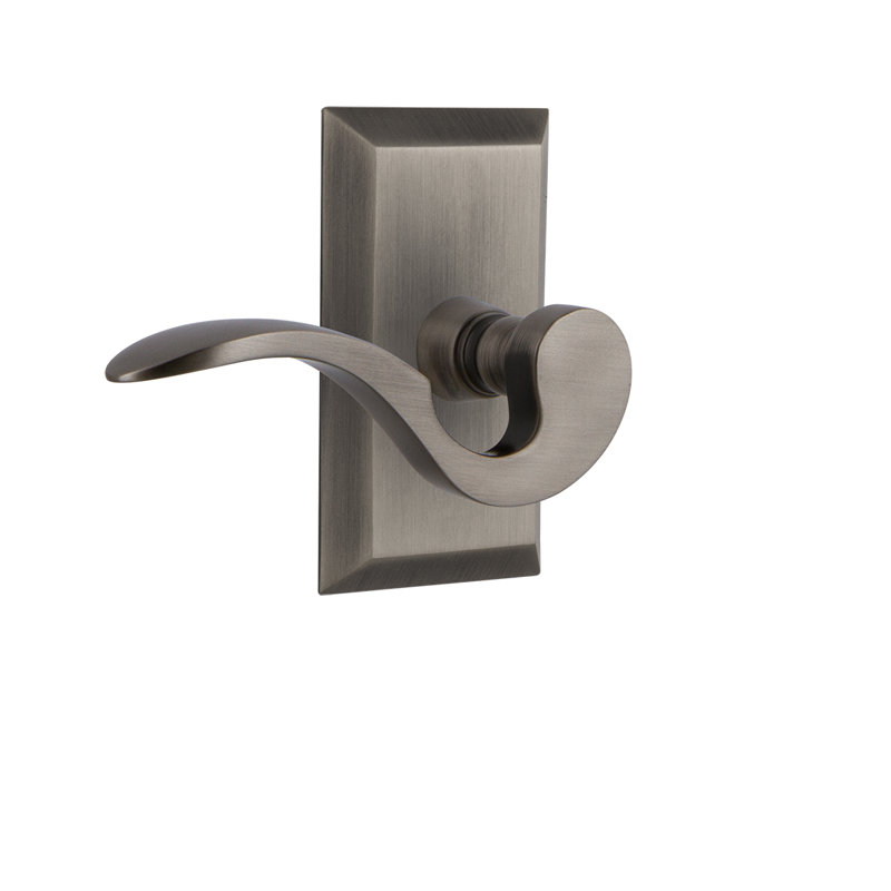 Studio Plate Privacy (Bed & Bath) with Manor Lever, Left, 2.375", Antique Pewter