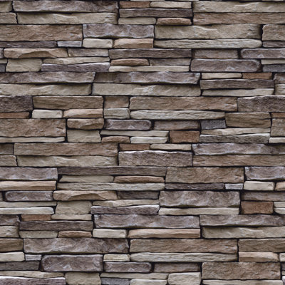 Stone 10m x 53cm 3D Embossed Wallpaper Roll