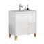 Meuble-lavabo moderne 31,5 po Alderstone avec tiroirs à fermeture en douceur et pieds en bois naturel