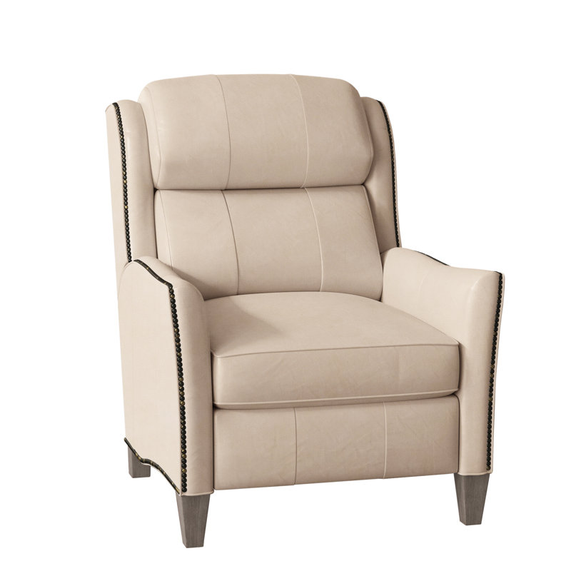 Fauteuil inclinable en cuir Lancaster, Cuir véritable gris clair délavé Aline, Pierre, Électrique