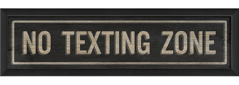 « no texting zone-sign », art textuel encadré