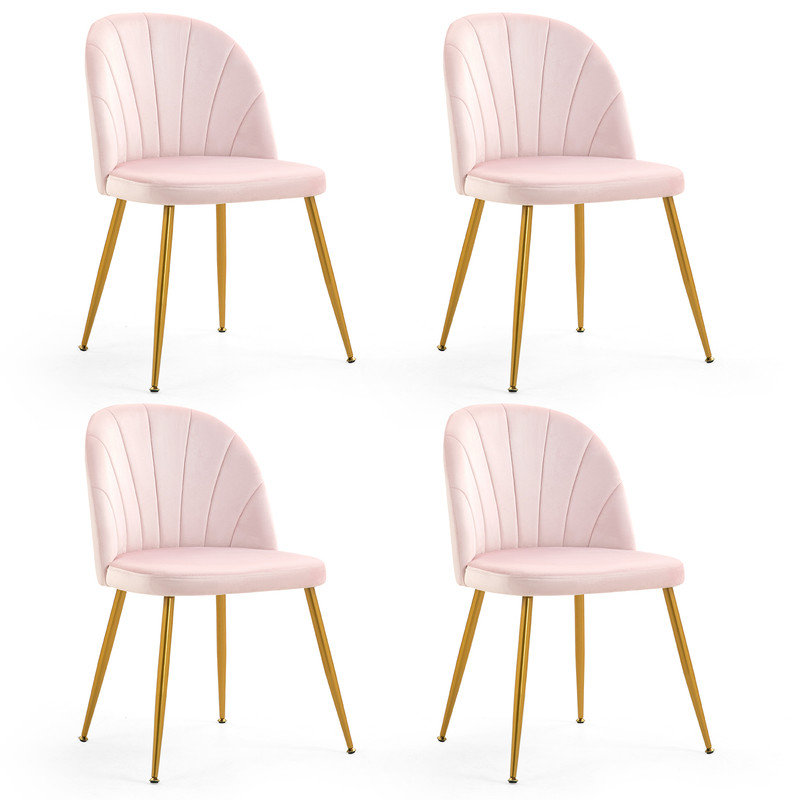 Velvet Upholstered Stacking Side Chair, Pink