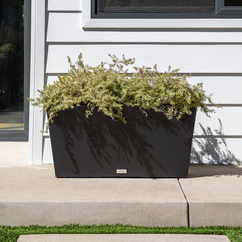 Pure Series Midori Planter, Black, 19.75" H x 39.5" W x 12.5" D, 2