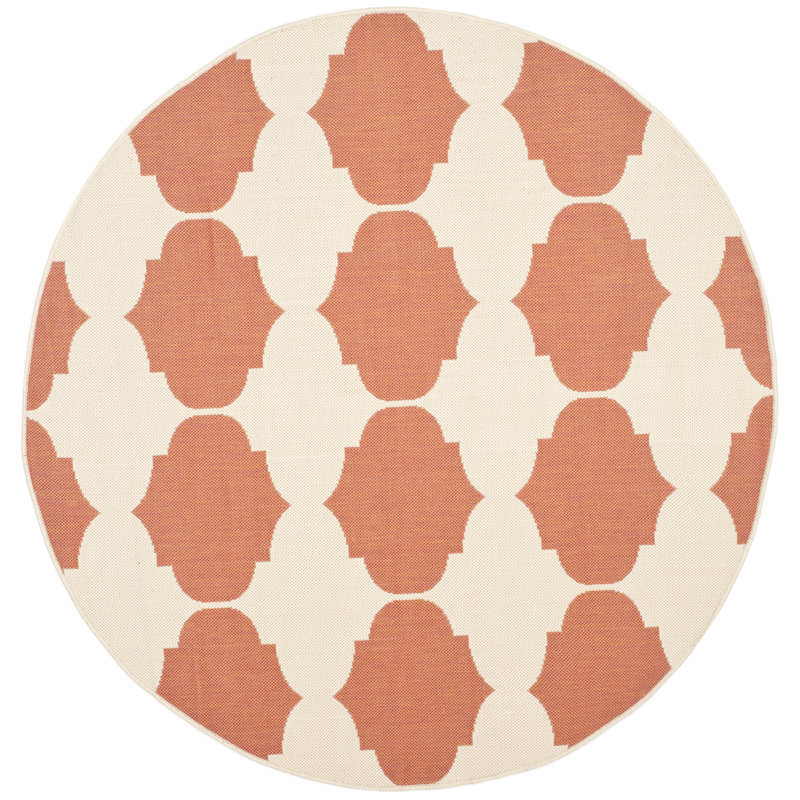 Tapis beige / terre cuite Herefordshire, Rond 5 pi 3 po