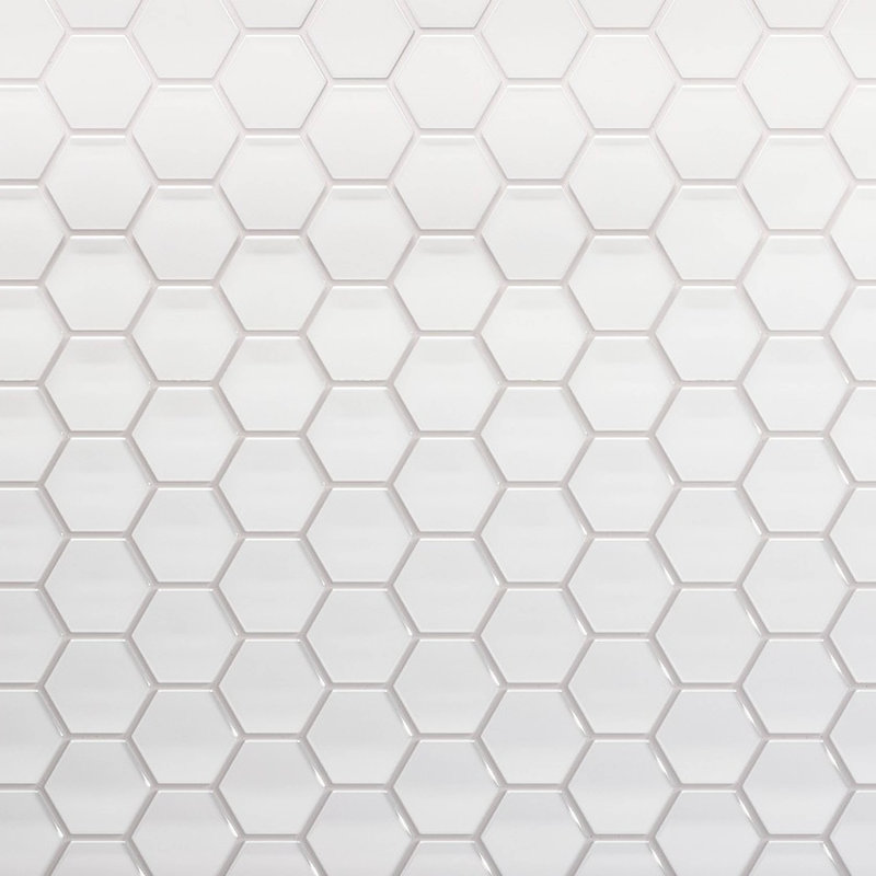 3" Beehive 10.25in.x11.75in. Glass Mosaic Tile, Soft Ivory Gloss