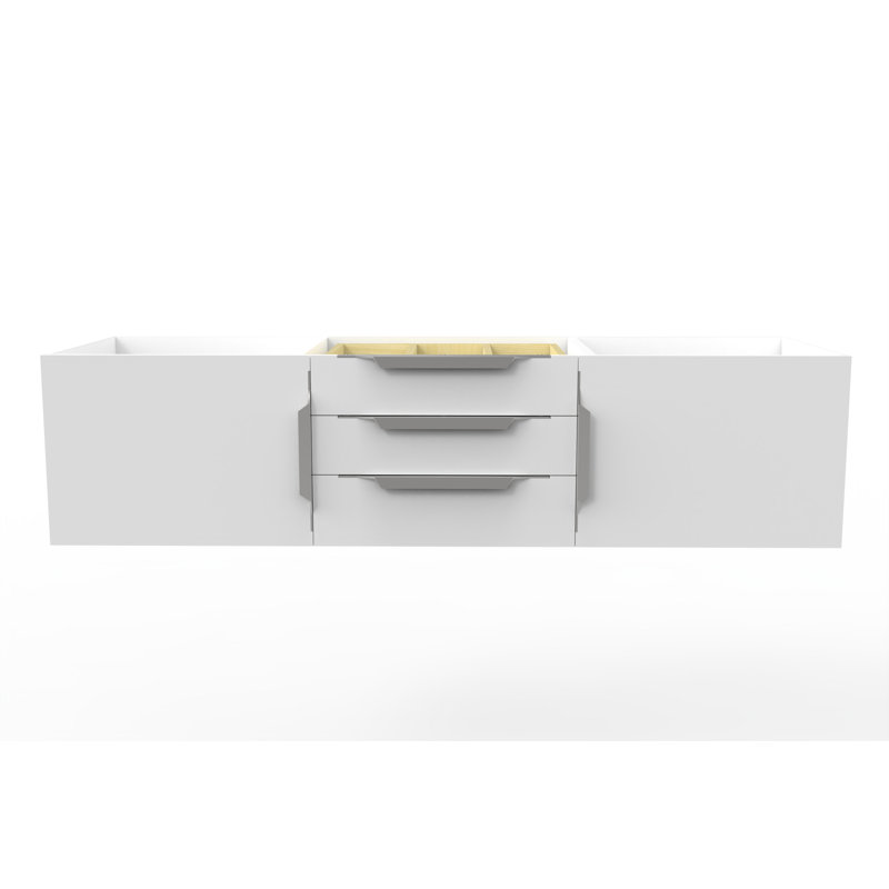 Base de meuble-lavabo mural 60 po Alpine, Blanc / Chrome