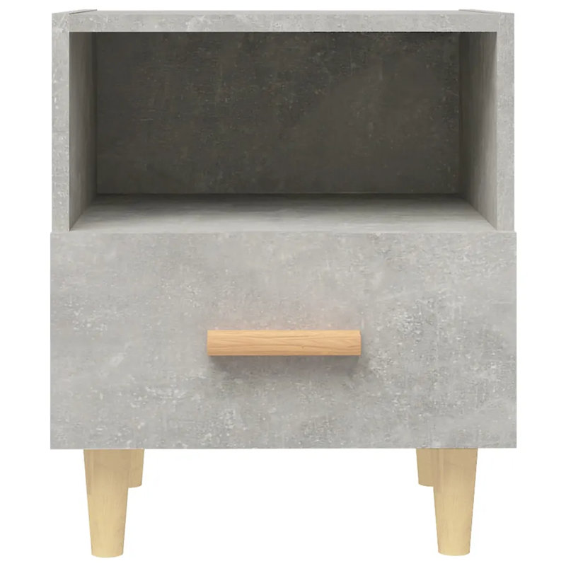 Marazi 40cm W Bedside Table, Light Gray, Individual