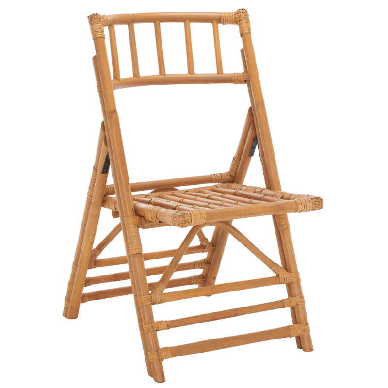 Chaise d'appoint pliante en rotin Agneda, Miel