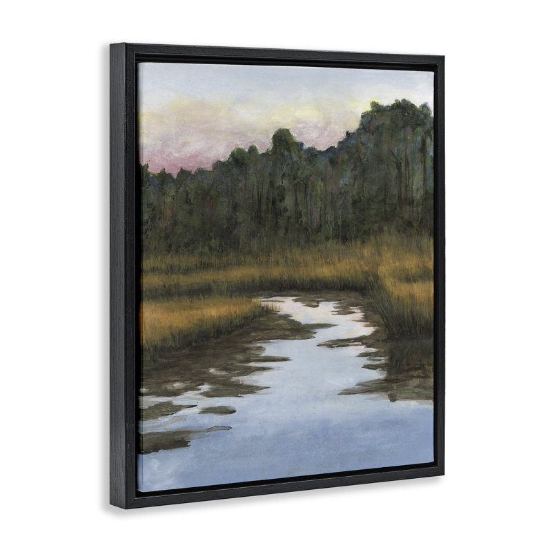 «Peace Stream in Nature», art mural sur toile flottante noire par Grace Popp, Cadre flottant noir de jais, H 21 po x l 17 po