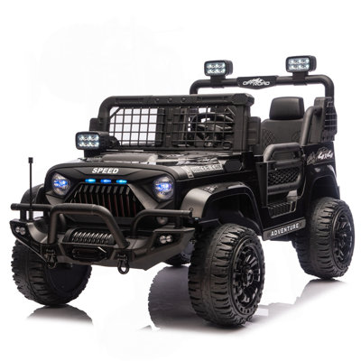 24V 100W*2 Two-Seater Kids Ride On Car W/ RC - 3 Speed Adjustable,LED Headlights,4-Wheel Shock Absorption,USB/MP3 Charging & Battery Indicator,Bluetooth & Music - Electric Toy Car For Kids 3-8