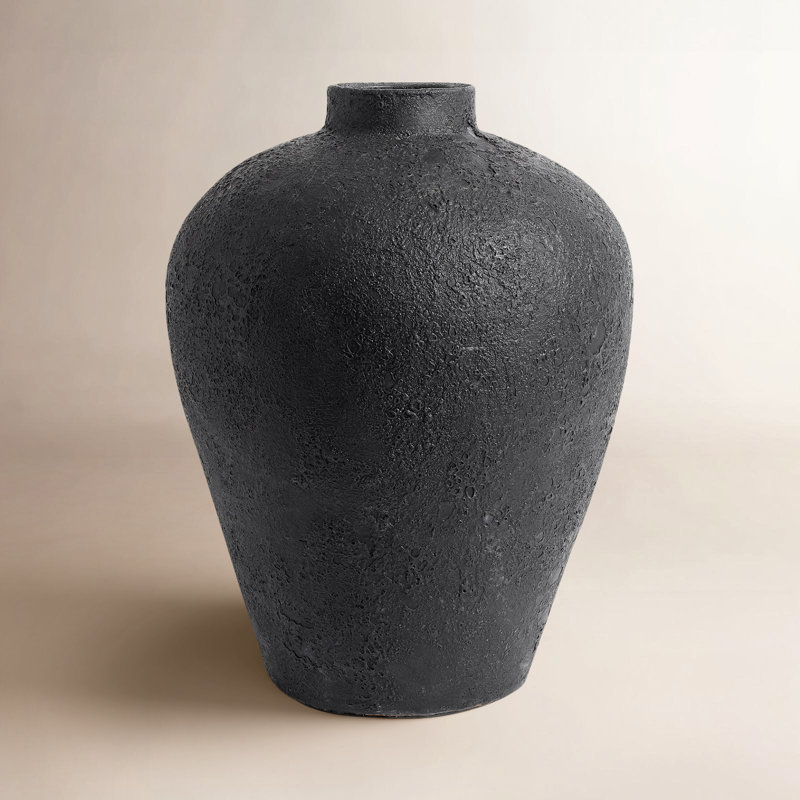 Carino Terracotta Table Vase, Dark Gray