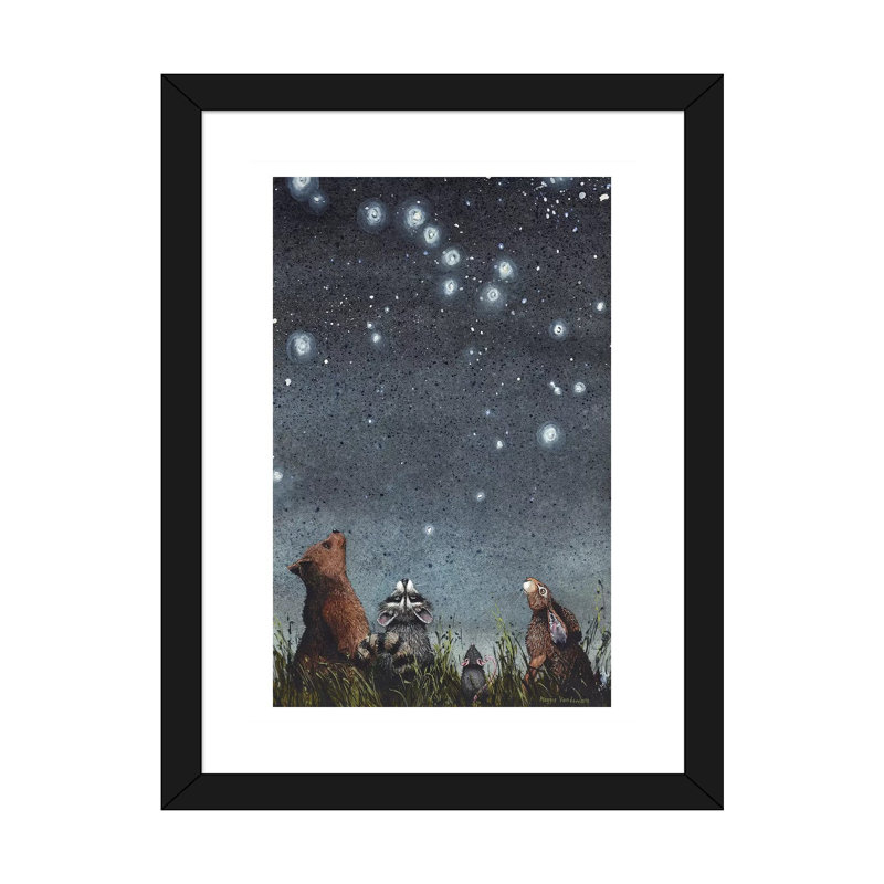 «Constellations» par Maggie Vandewalle - impression d'art graphique, H 24 po x l 16 po x P 1 po, Papier encadré noir