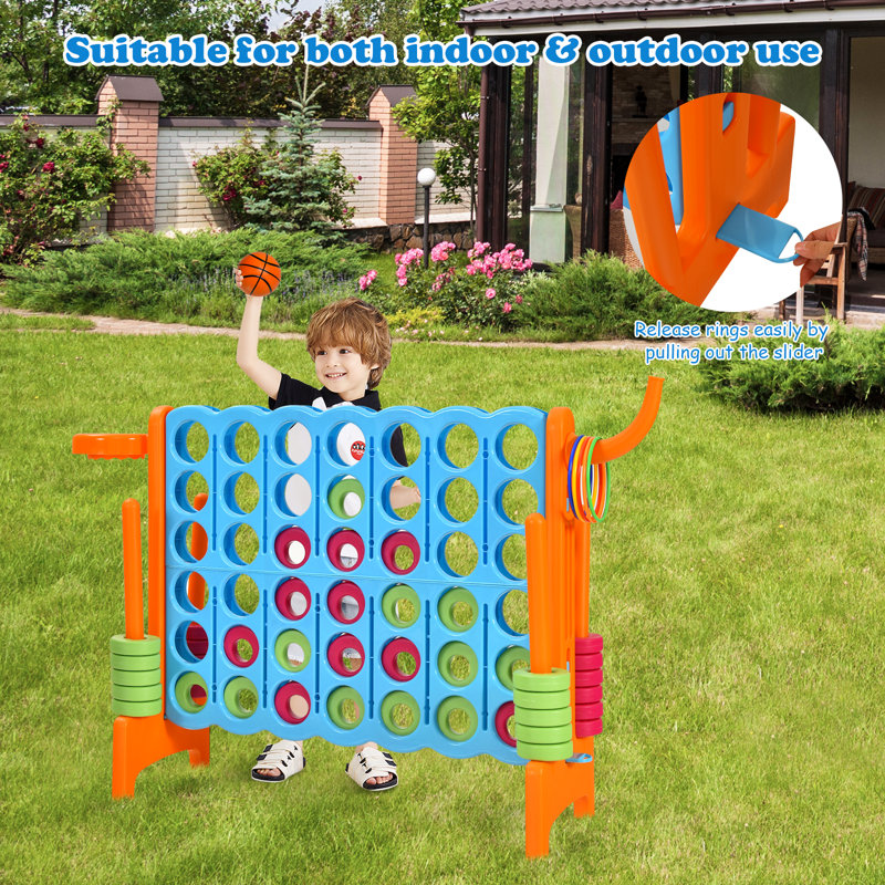Garth Four in a Row Game, Light Blue/Orange
