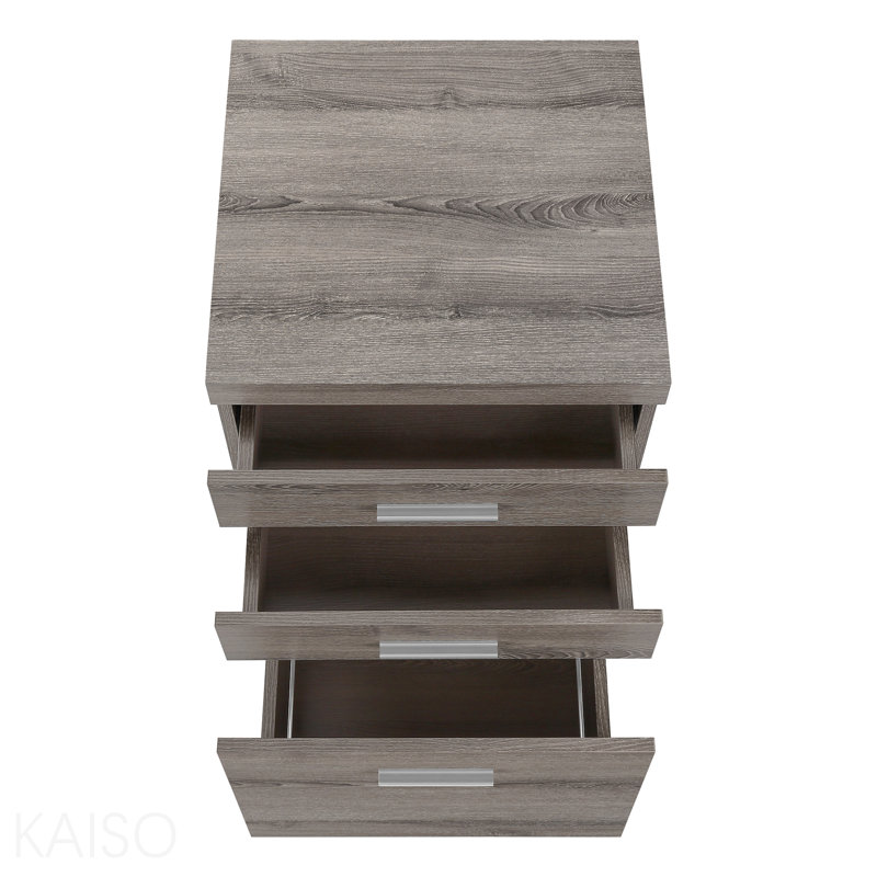Brown Laminate Contemporary Rolling File Cabinet With Storage Drawers & Printer Stand For Office, Taupe