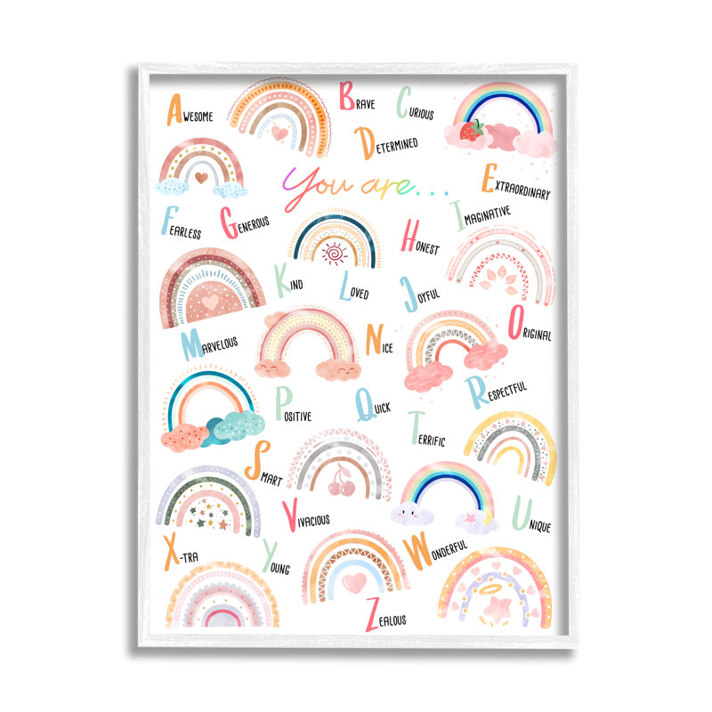 Motivation «Rainbow Alphabet Kids» par Ziwei Li, impression graphique, H 20 po x l 16 po x P 1,5 po
