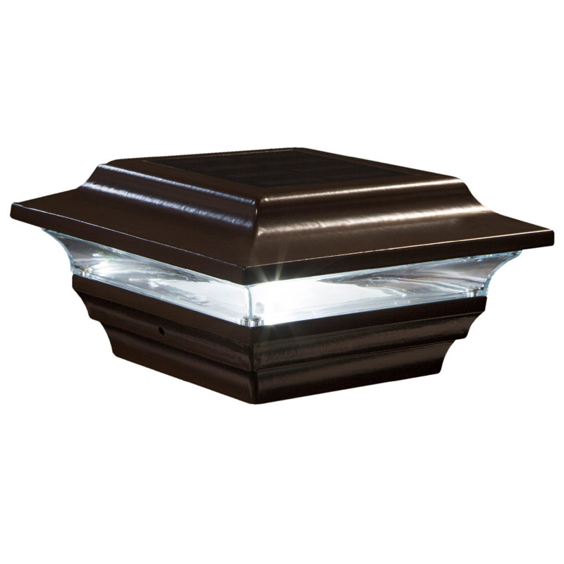Bronze Aluminum LED Solar Post Cap Light