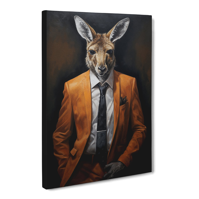 Kangaroo In A Suit - Print, 76cm H x 50cm W x 3cm D