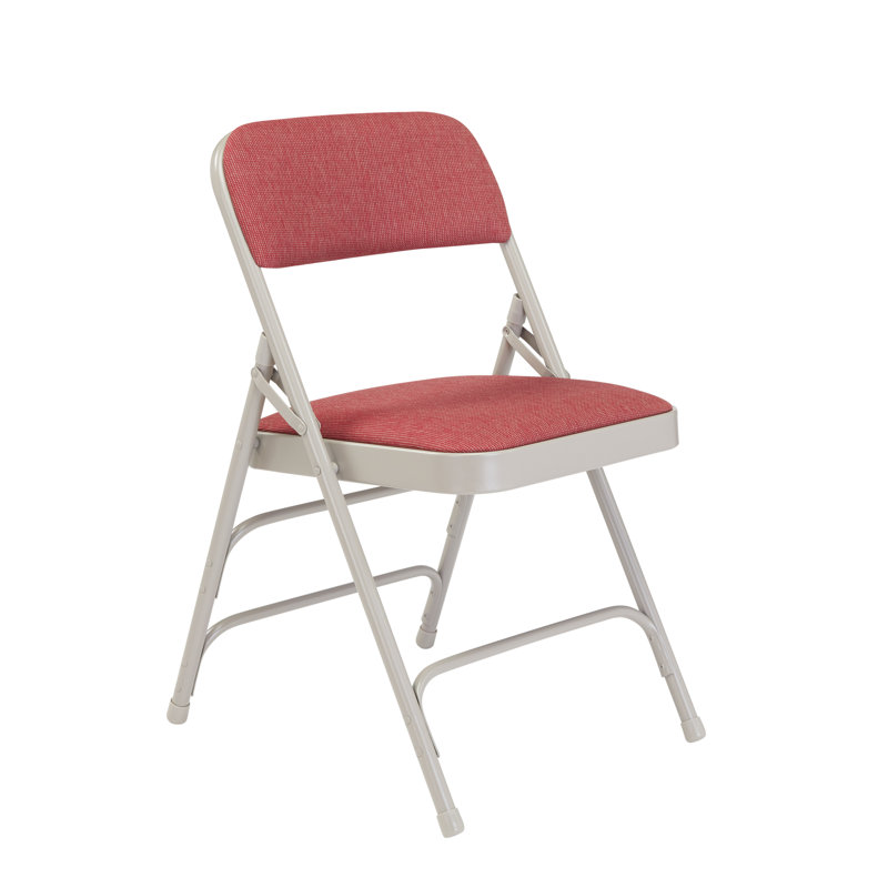 Chaise pliante rembourrée National Public Seating , Cabernet / Cadre Gris