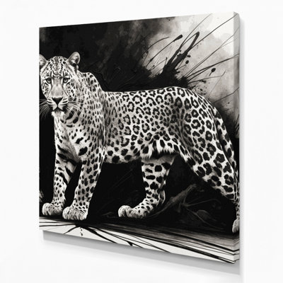 «Big Cats», art léopard sur toile gris