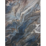 Aba Abstract Blue/Gray/Orange Area Rug