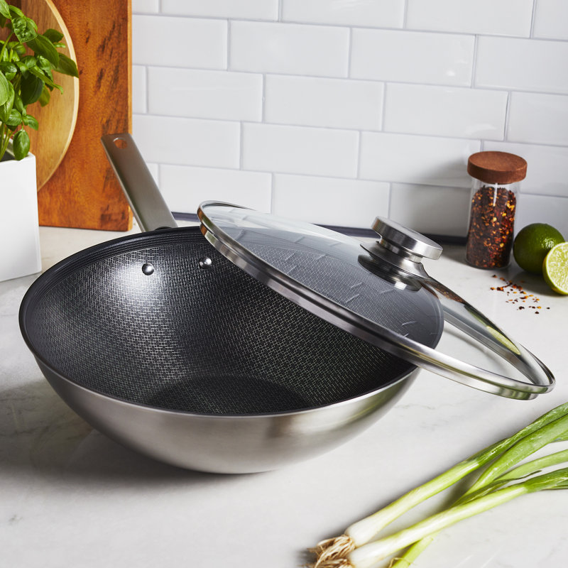 ZWILLING Joy Plus 12-inch Stainless Steel Nonstick Wok with Glass Lid