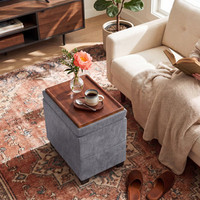 15.5" Rectangle Linen Storage Ottoman