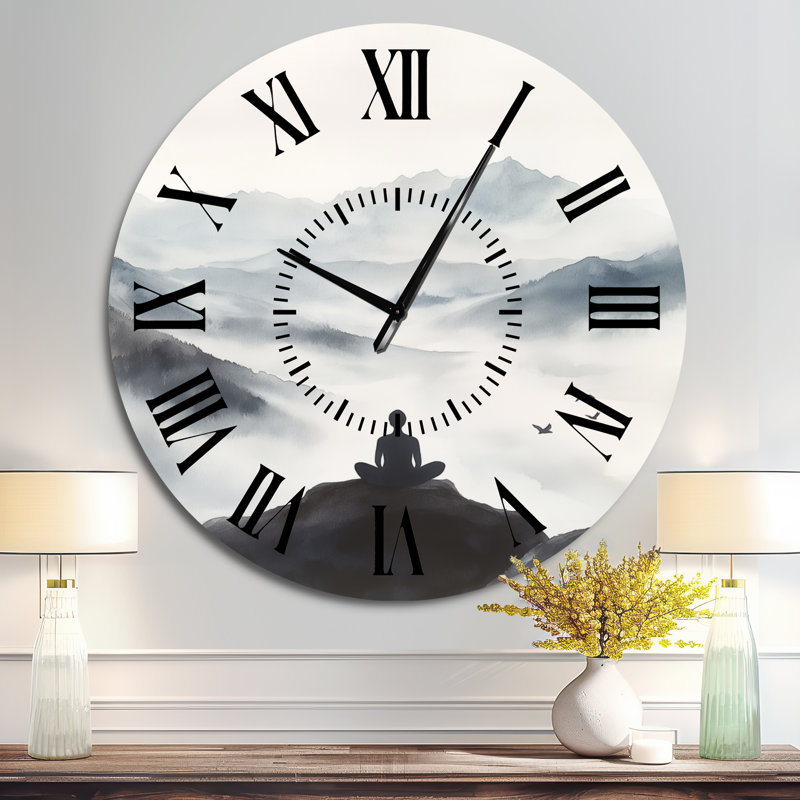 Horloge murale méditation en métal, Surdimensionné