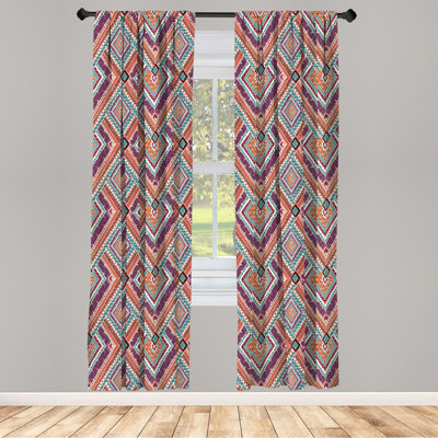 Tribal Geometric Semi-Sheer Rod Pocket Sliding Panel