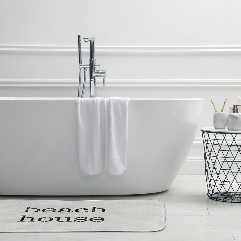 Tapis de bain Beach, L 21 po x L 34 po, Blanc