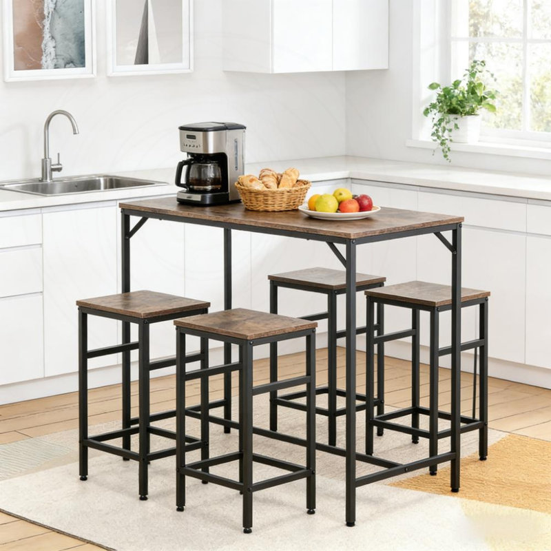 Ensemble de table et de bar 5 pièces au design compact