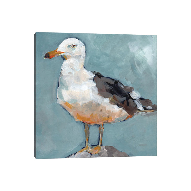 Seagull Stance II by Jennifer Paxton Parker - Wrapped Canvas Painting, 30.48 cm H x 30.48 cm W
