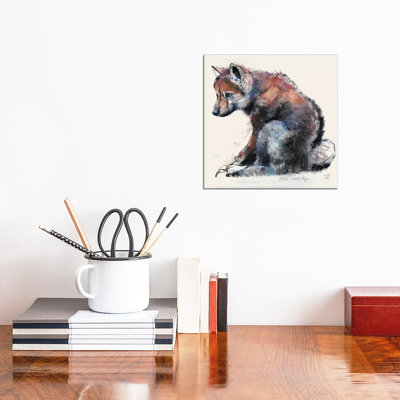 Polish Wolf Pup, 2001 by Mark Adlington - Wrapped Canvas Print