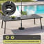 Ensemble repas pour 10 personnes en aluminium avec trou pour parasol et chaises empilables-815252099